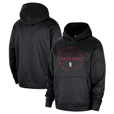 Men's Nike Black Toronto Raptors 2024/25 Spotlight On-Court Practice Performance Pullover Hoodie