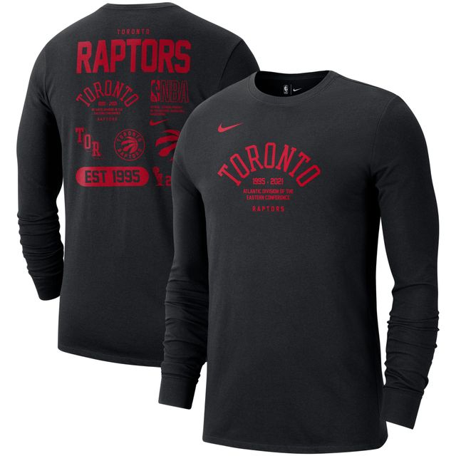 T-shirt à manches longues Nike Toronto Raptors 75th Anniversary Courtside Element pour hommes, noir