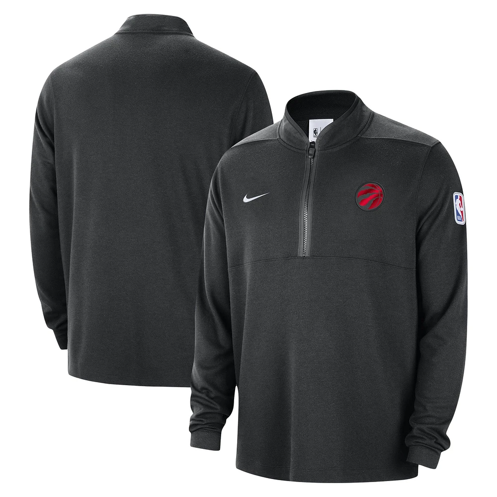 Veste à demi-zip Nike noire Toronto Raptors Authentic Performance pour homme