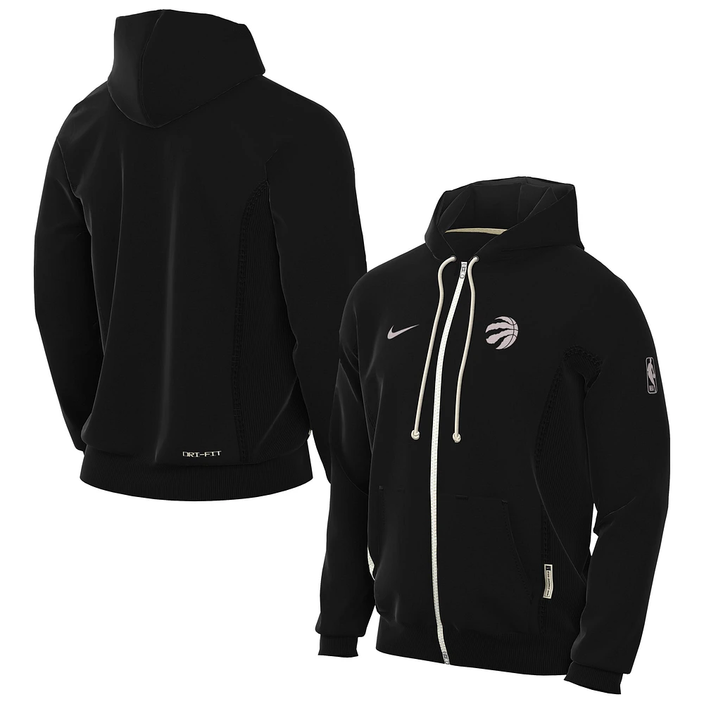 Sweat à capuche entièrement zippé Nike Toronto Raptors Authentic Standard Issue Performance pour homme, noir