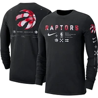 T-shirt à manches longues Nike Toronto Raptors Essential Air Traffic Control pour homme, noir