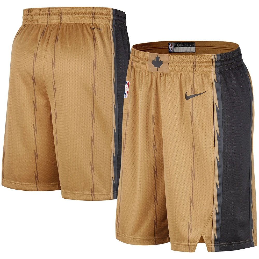 Short Nike Gold Toronto Raptors 2023/24 City Edition Swingman Performance pour homme