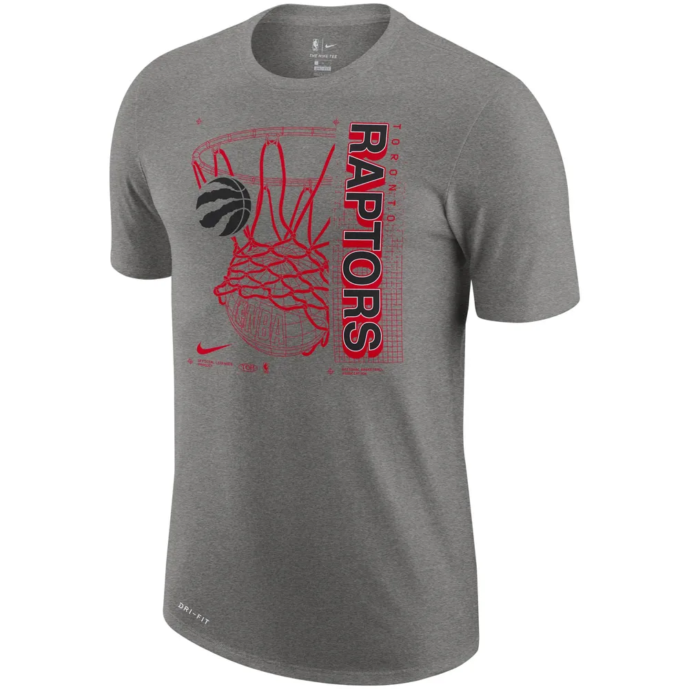 T-shirt Nike Toronto Raptors Essential Hoop Performance pour homme, gris chiné