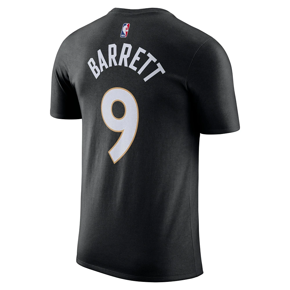 T-shirt Nike RJ Barrett pour homme, édition City 2024/25, avec nom et numéro, Toronto Raptors, noir