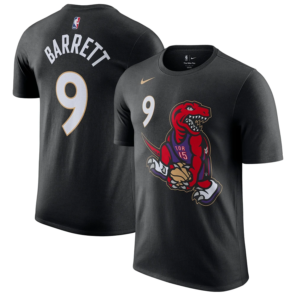T-shirt Nike RJ Barrett pour homme, édition City 2024/25, avec nom et numéro, Toronto Raptors, noir