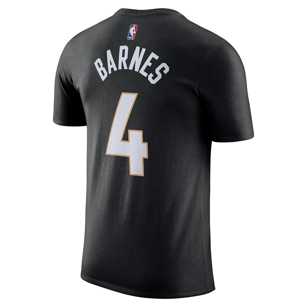T-shirt Nike Scottie Barnes pour homme, édition City 2024/25, nom et numéro, Toronto Raptors, noir