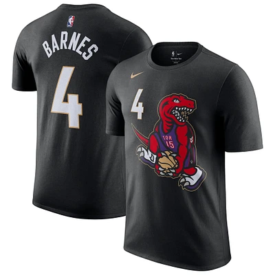 T-shirt Nike Scottie Barnes pour homme, édition City 2024/25, nom et numéro, Toronto Raptors, noir