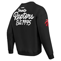 Men's Pro Standard Black Toronto Raptors Paint the City Drop Shoulder Sweatshirt