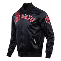 Blouson Pro Standard Toronto Raptors Roses en satin à boutons-pression pour hommes, noir