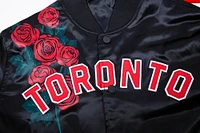 Blouson Pro Standard Toronto Raptors Roses en satin à boutons-pression pour hommes, noir