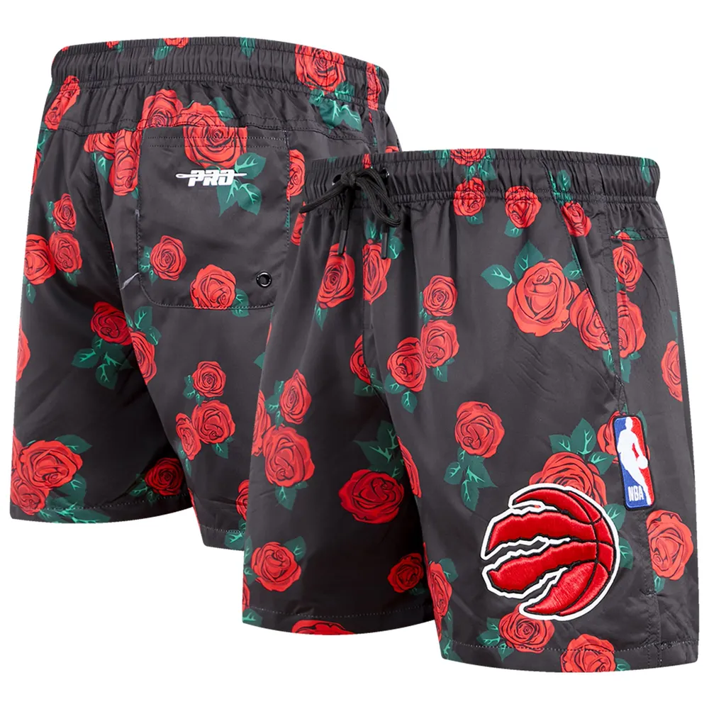 V138429 RAPTRS NOIR ROUGE SP23 NBA HOMME ROSES AOP TISSÉ SHORT SHTEMC