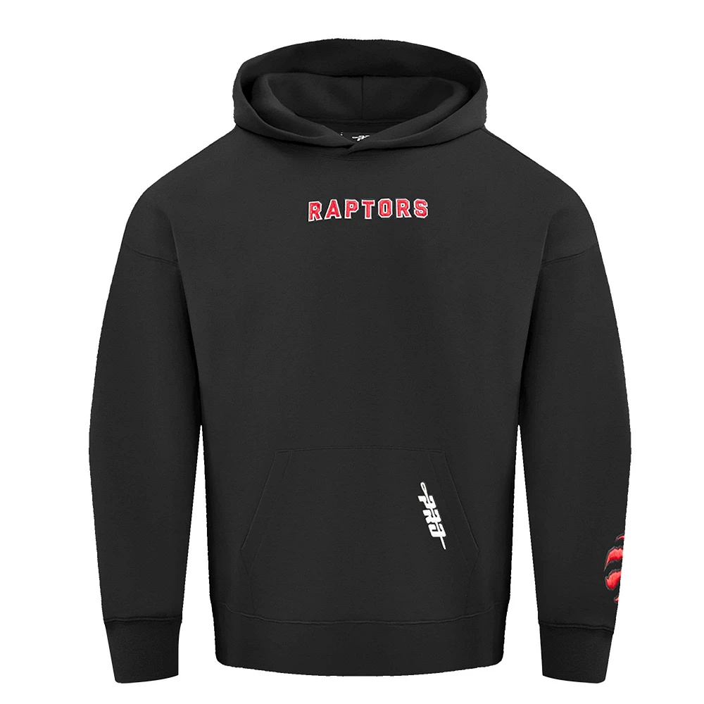 Sweat à capuche épaules tombantes Pro Standard pour homme, noir, Toronto Raptors Wingspan