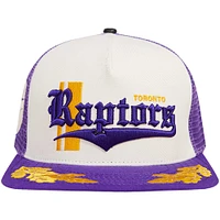 Casquette de camionneur à visière Elite Classic Pro Standard Toronto Raptors crème/violet pour homme