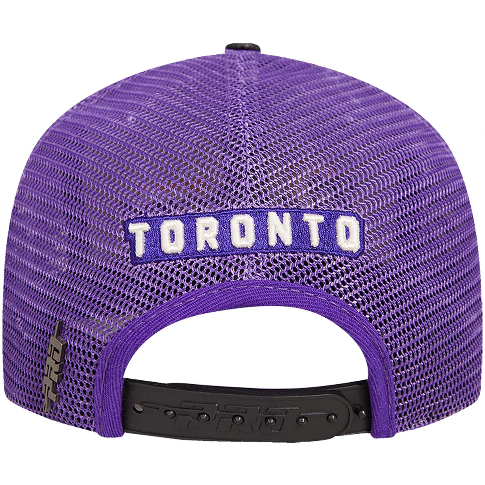 Casquette de camionneur à visière Elite Classic Pro Standard Toronto Raptors crème/violet pour homme