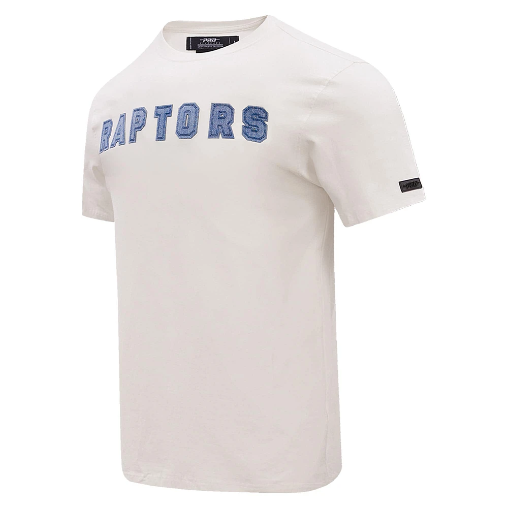 T-shirt Pro Standard Toronto Raptors Varsity Blues crème pour homme