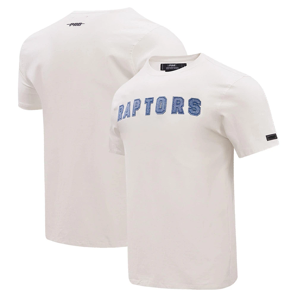 Men's Pro Standard Cream Toronto Raptors Varsity Blues T-Shirt