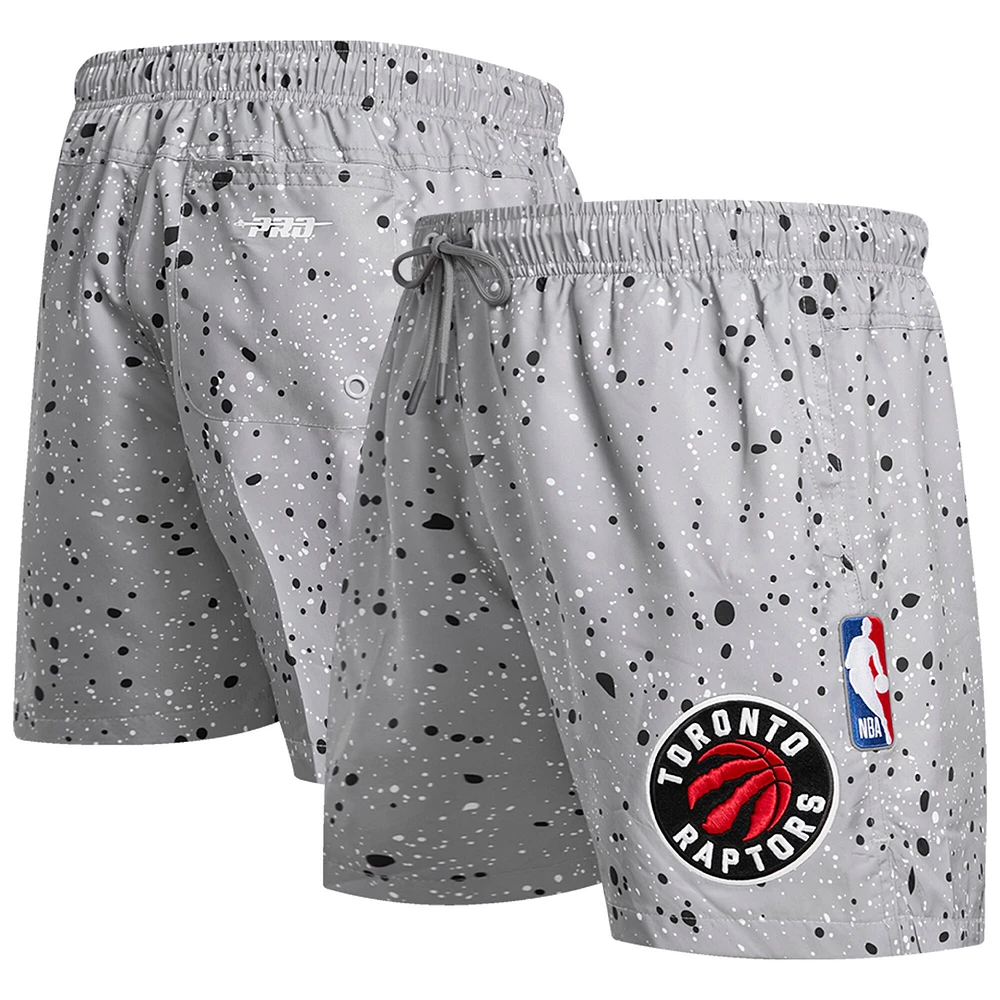 Men's Pro Standard Gray Toronto Raptors Splatter Woven Shorts