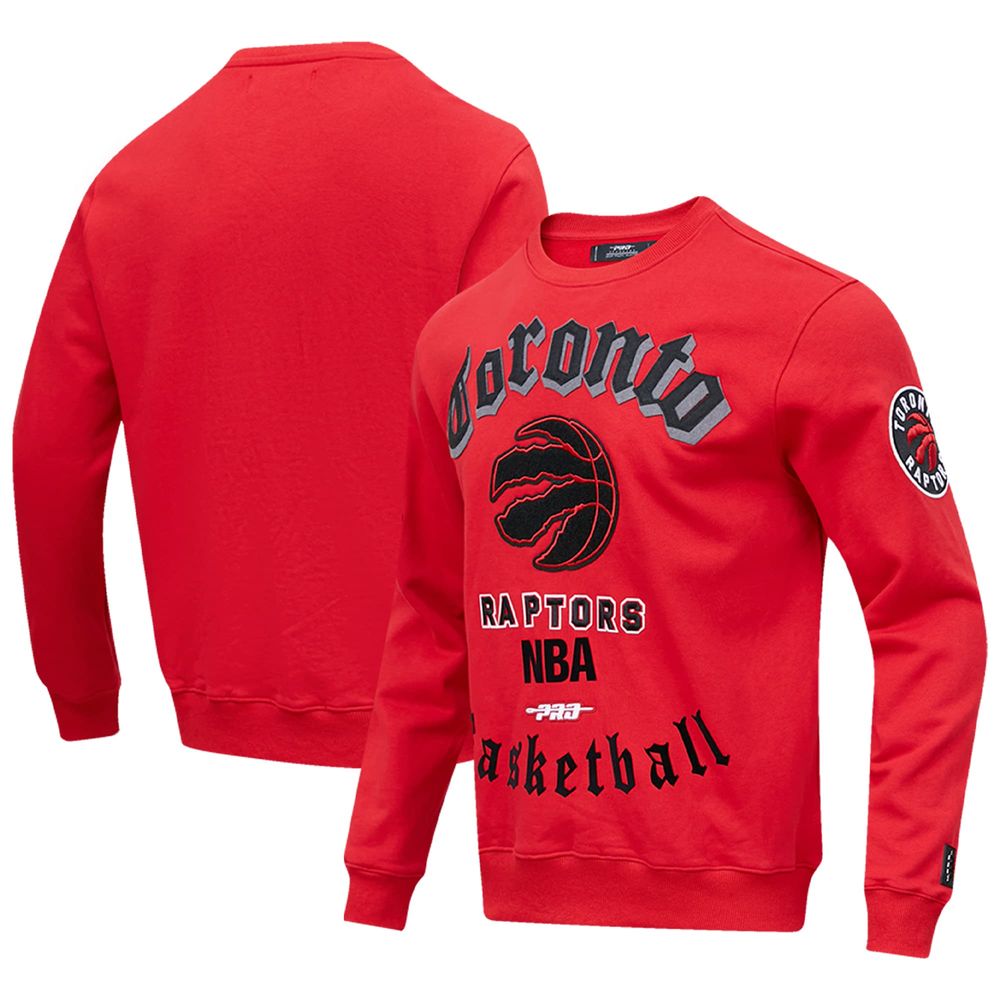 Men's Pro Standard Red Toronto Raptors Retro Old English - Pullover Sweatshirt