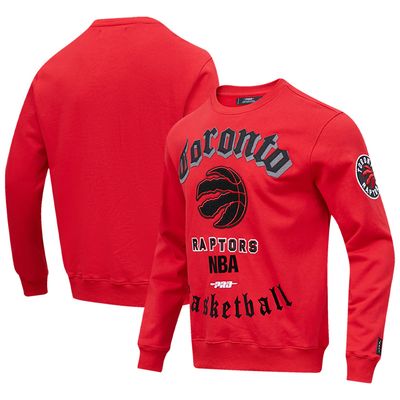 Men's Pro Standard Red Toronto Raptors Retro Old English - Pullover Sweatshirt