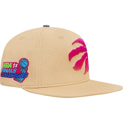 Casquette Snapback Neon Pro Standard Tan Toronto Raptors Champions de la finale de la NBA pour homme