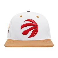 Men's Pro Standard Toronto Raptors White/Brown Sneaker Hook Two-Tone Nubuck Snapback Hat