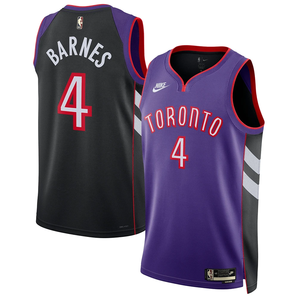 Maillot de joueur Scottie Barnes violet Toronto Raptors Hardwood Classic Swingman pour homme