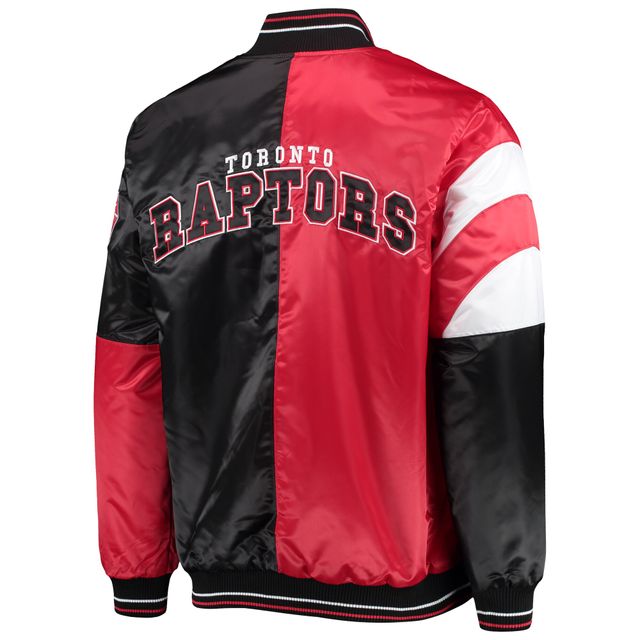 Starter Men's Starter Black/Red Toronto Raptors NBA 75th Anniversary Leader  Color Block Satin - Full-Snap Jacket