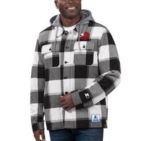 Men's Starter Black/White Toronto Raptors Sherpa Full-Button Flannel - Jacket