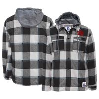 Men's Starter Black/White Toronto Raptors Sherpa Full-Button Flannel - Jacket