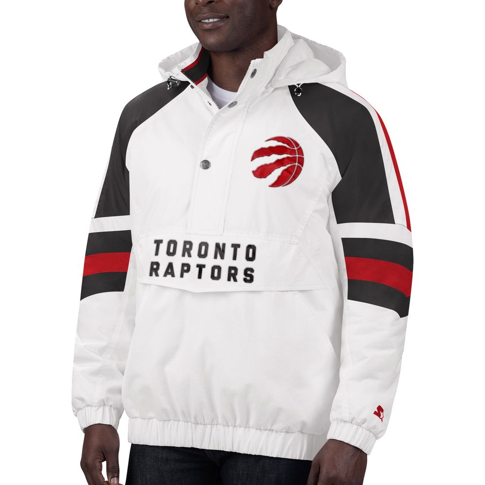 Men's Starter Black/White Toronto Raptors The Pro III Quarter-Zip - Hoodie Jacket