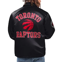 Men's Starter Black Toronto Raptors Option Route Full-Snap Coaches Jacket