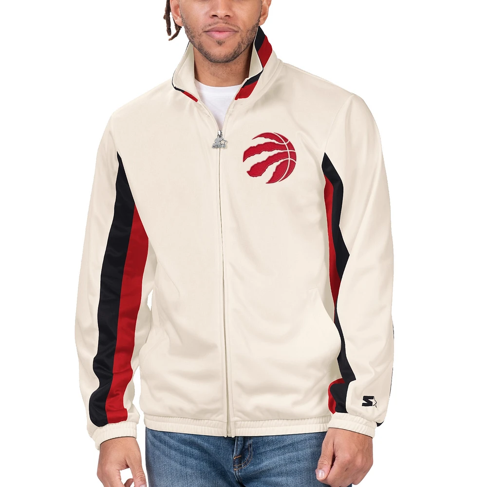 Veste de survêtement entièrement zippée Starter Cream des Raptors Toronto pour hommes