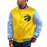 Men's Starter Yellow/Powder Blue Toronto Raptors Cross Bronx II Button Up Jacket