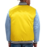 Men's Starter Yellow/Powder Blue Toronto Raptors Cross Bronx II Button Up Jacket