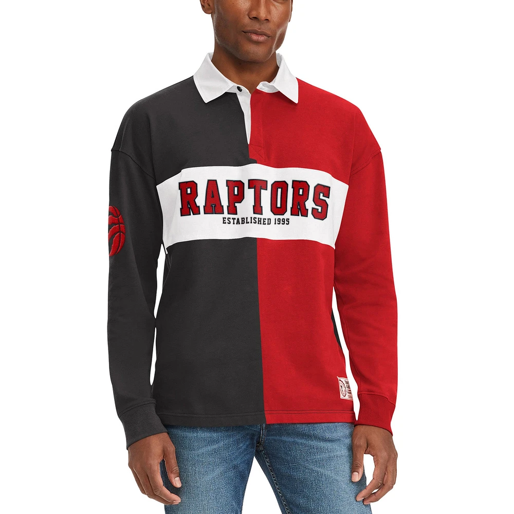 Men's Tommy Jeans Black/Red Toronto Raptors Ronnie Rugby Long Sleeve T-Shirt