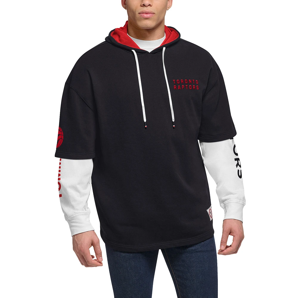 Ensemble 2 en 1 T-shirt et sweat à capuche Tommy Jeans Toronto Raptors Matthew pour homme, noir/blanc