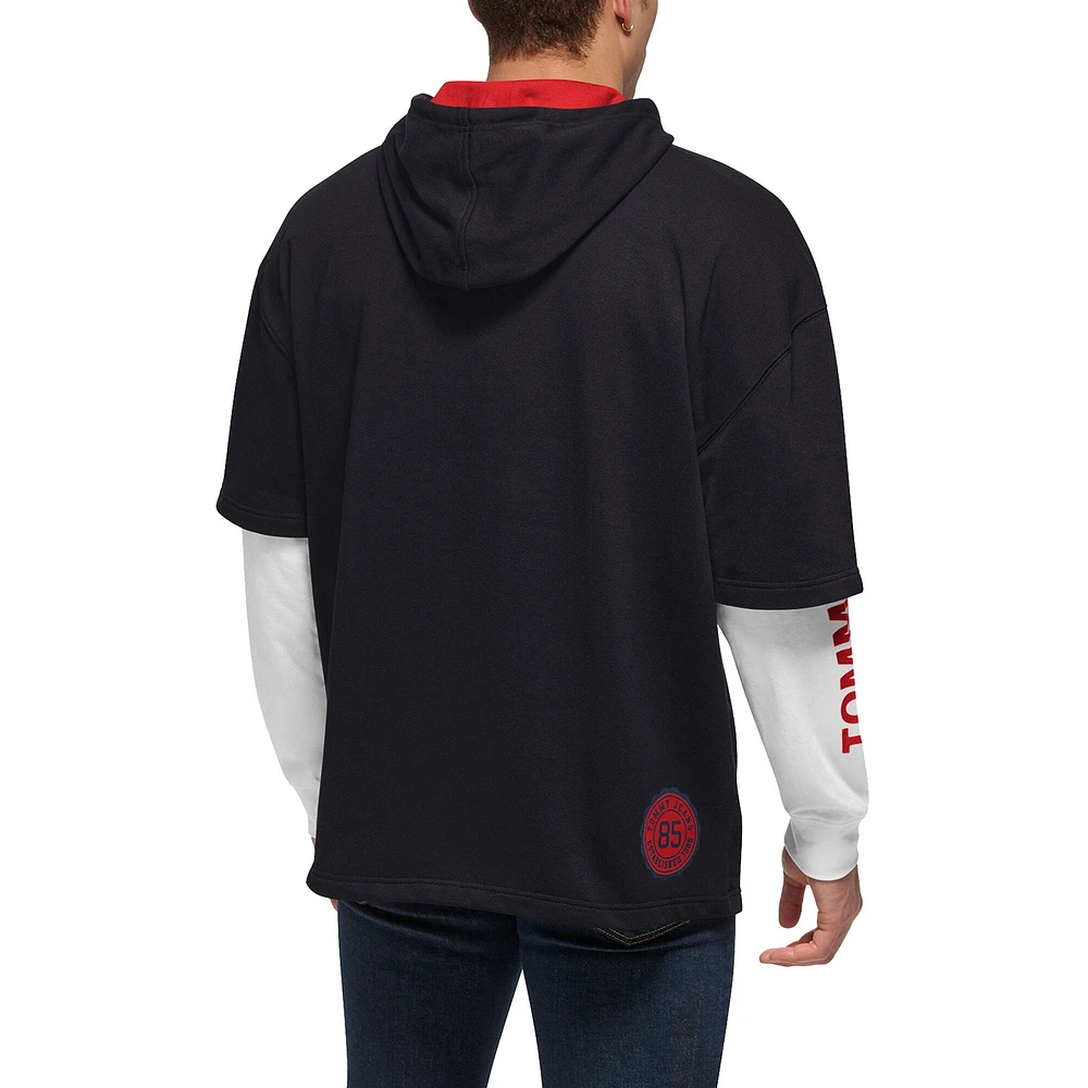 Ensemble 2 en 1 T-shirt et sweat à capuche Tommy Jeans Toronto Raptors Matthew pour homme, noir/blanc