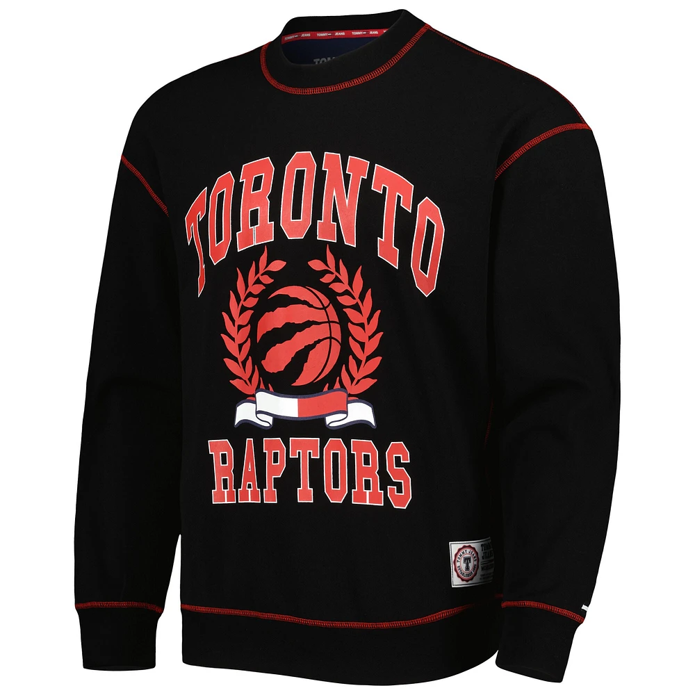 Sweat-shirt en molleton Peter French Terry des Toronto Raptors de Tommy Jeans pour homme, noir