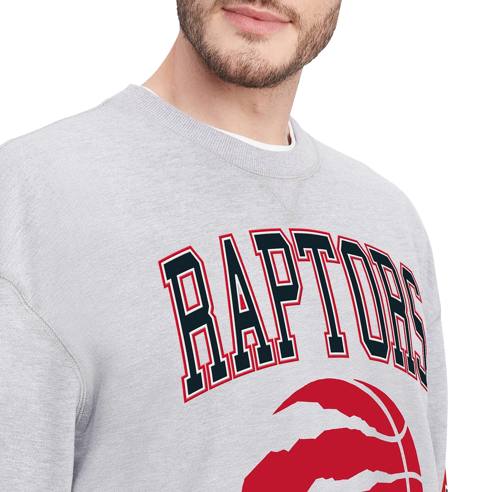 Men's Tommy Jeans Gray Toronto Raptors Hayes Crew Neck Pullover Sweatshirt