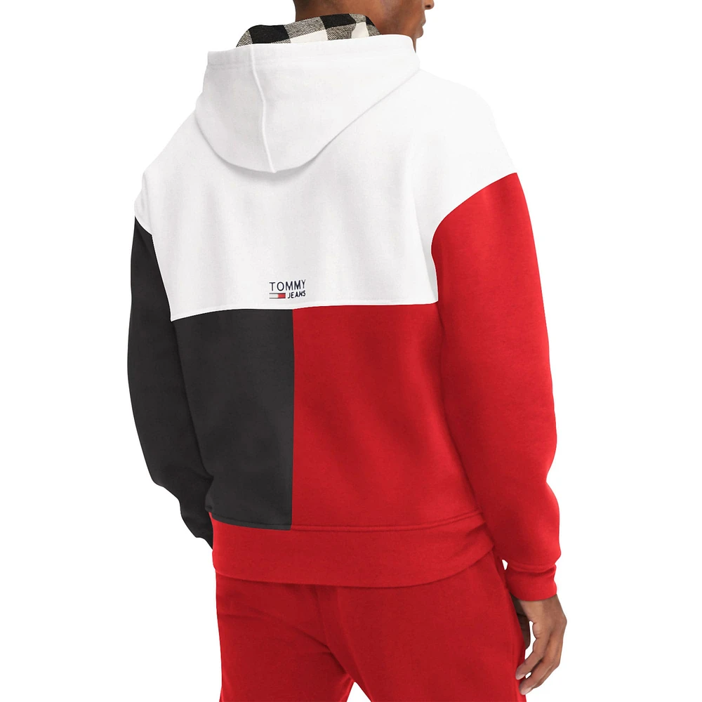 Men's Tommy Jeans White/Red Toronto Raptors Andrew Split Pullover Hoodie