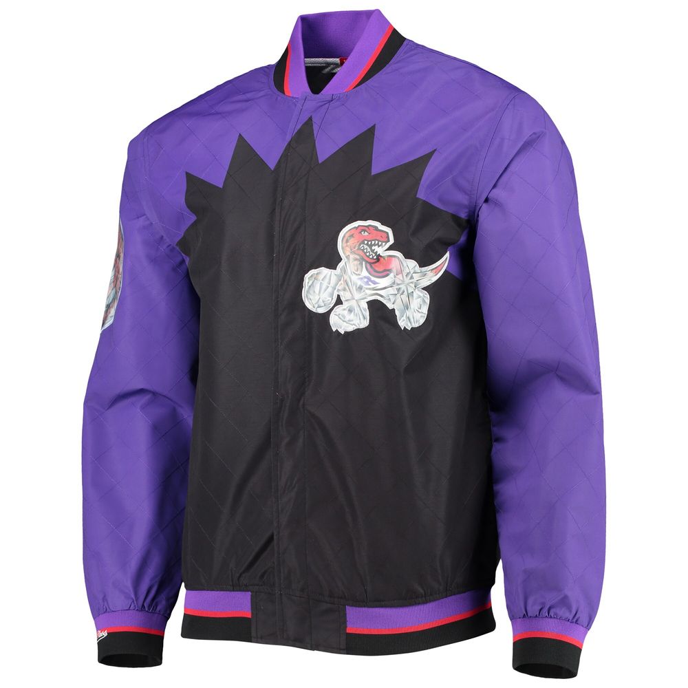 Men's Mitchell & Ness Purple Toronto Raptors Hardwood Classics Authentic Warm-Up Full-Snap Jacket