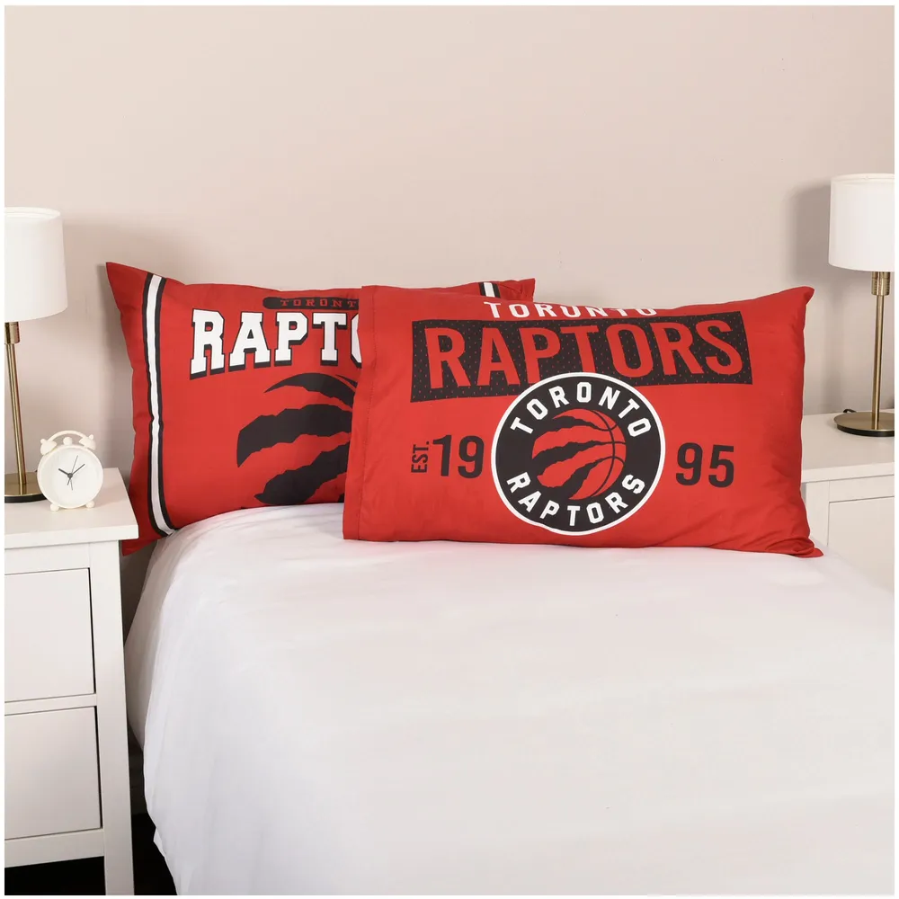 Lot de 2 taies d'oreiller rouges Toronto Raptors Team Logo 20'' x 30''