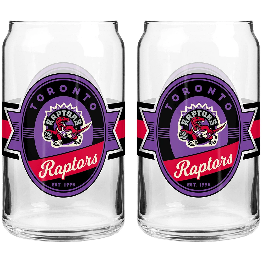 The Sports Vault Toronto Raptors 2-Piece 16oz. Can Glass Set