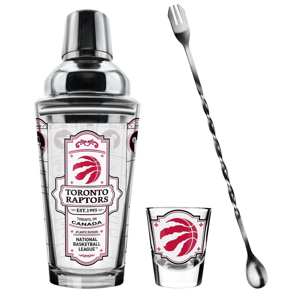 The Sports Vault Toronto Raptors Ensemble de cinq verres à shot et verres à mélange pour barman