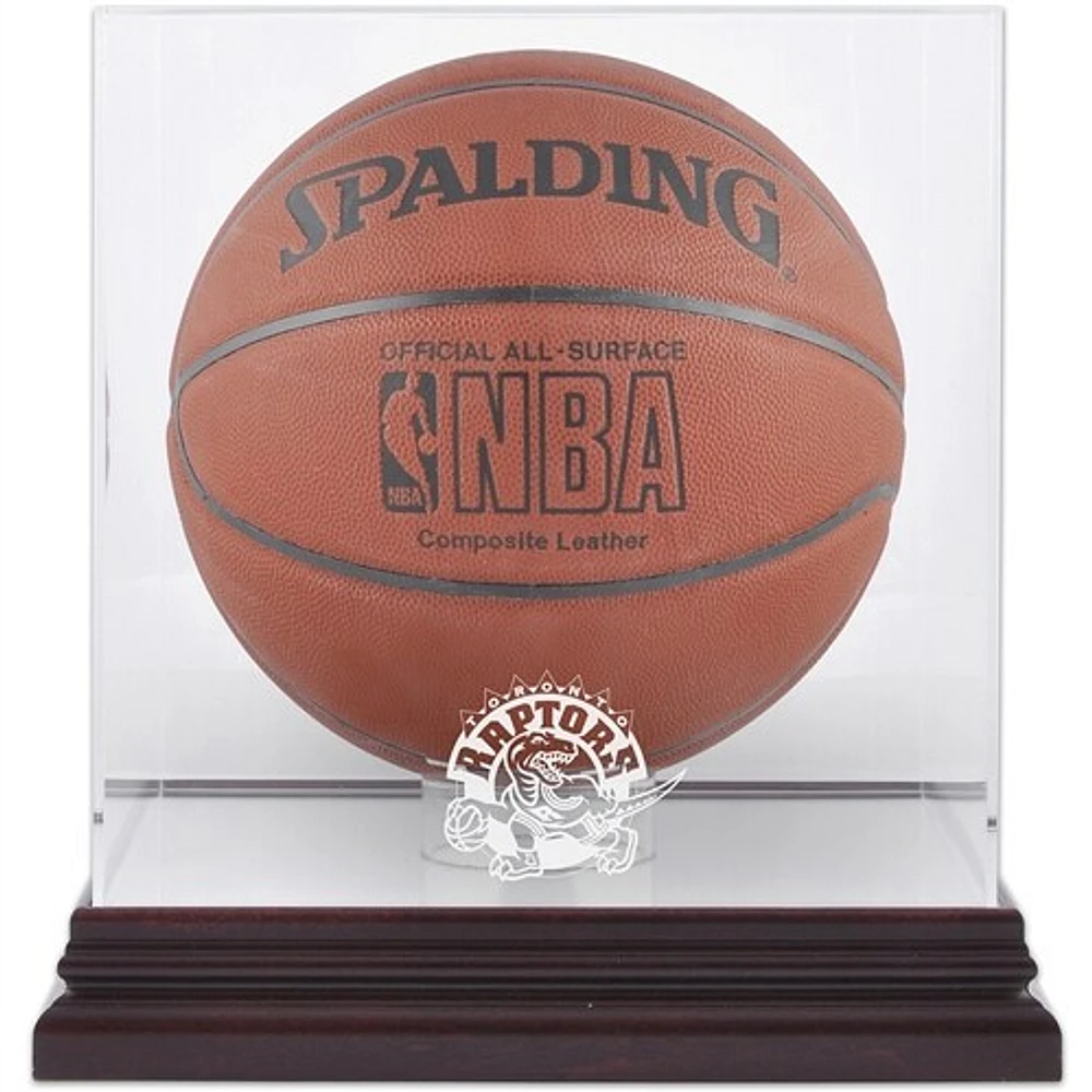 Toronto Raptors Mahogany Hardwood Classics 1995 - 2015 Logo Basketball Display Case with Mirrored Back