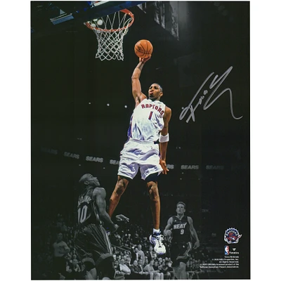 Photographie autographiée de 11"x 14" de Tracy McGrady des Toronto Raptors lors du match du Dunk contre le Miami Heat