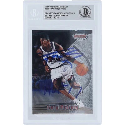 Tracy McGrady Toronto Raptors Autographed 1997-98 Bowman's Best #111 Beckett Fanatics Witnessed Authenticated Rookie Card with "HOF 17" Inscription