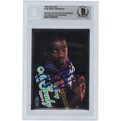 Tracy McGrady Toronto Raptors Autographed 1997-98 Fleer Ultra #138 Beckett Fanatics Witnessed Authenticated Rookie Card