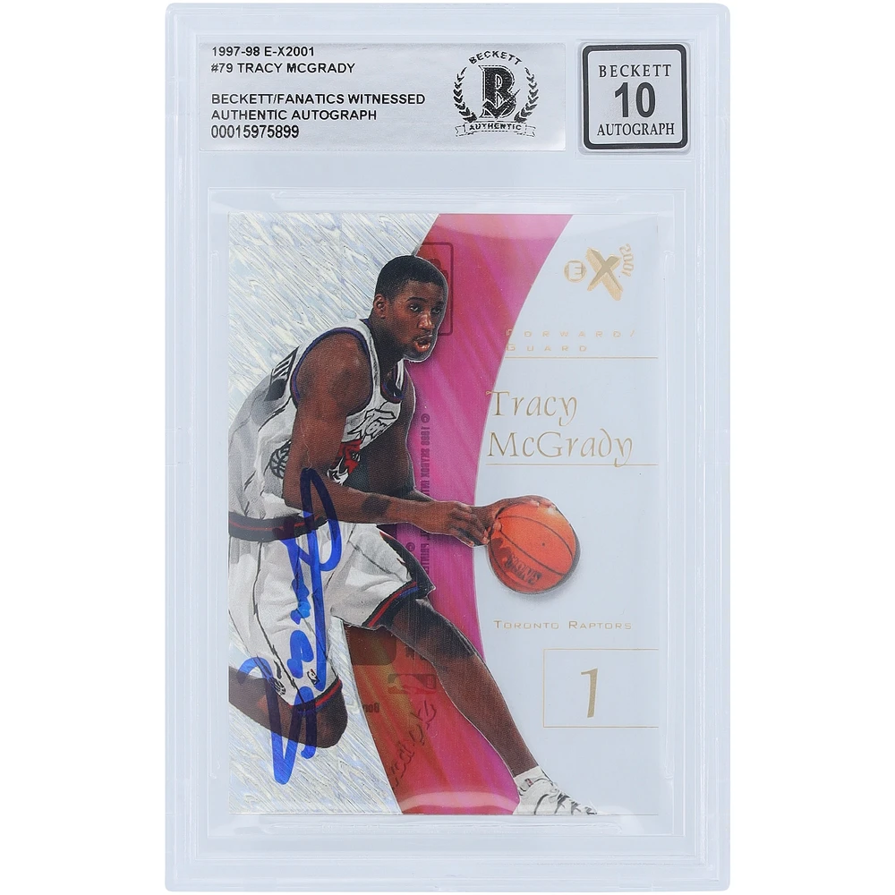 Tracy McGrady Toronto Raptors Autographed 1997-98 Skybox EX 2001 #79 Beckett Fanatics Witnessed Authenticated 10 Rookie Card