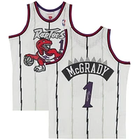 Maillot Swingman Mitchell & Ness autographié par Tracy McGrady des Toronto Raptors en blanc 1998